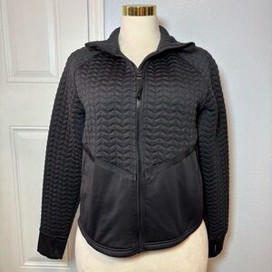 Avia Black Quilted Zip-Front Bomber Jacket